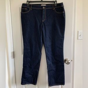 EUC Chico's INDIGO wash Denim Blue Jeans Size 3 XL 16 Short Straight Leg Stretch